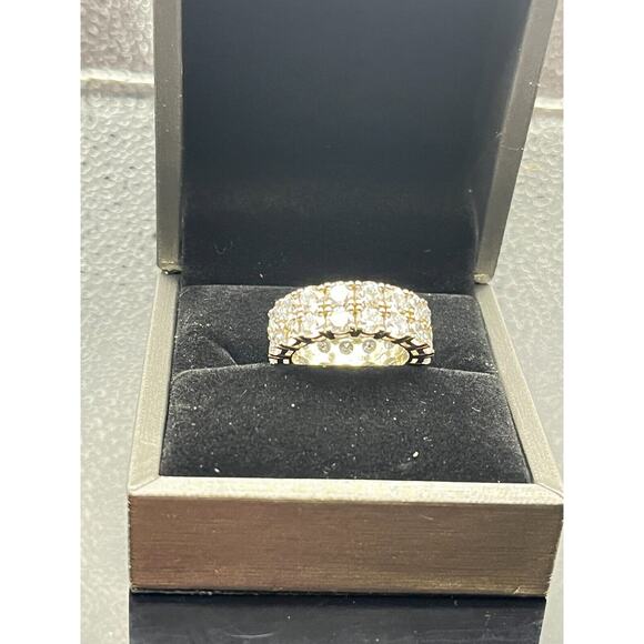 3 Ct Round Cut Simulated Diamond/CZ Eternity Band Ring 925 White Sterling Silver - Picture 7 of 7